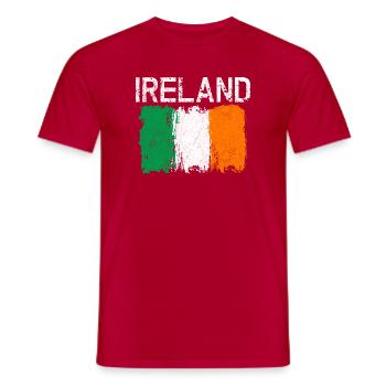 Grunge-Irland-Flaggendesign - Männer T-Shirt - Rot - Vorne - AI Model Male 178 dark (178cm)