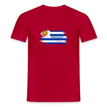 Uruguay Flaggen Design / Geschenkidee - Männer T-Shirt - Rot - Vorne - AI Model Male 178 dark (178cm)