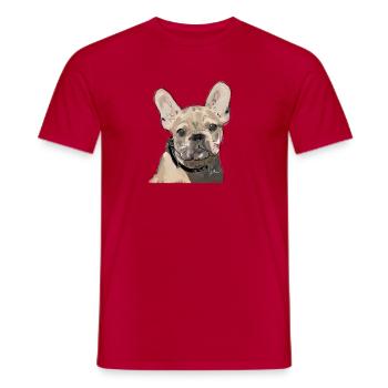 Français Bulldog - T-shirt homme - rouge - Devant - AI Model Male 178 dark (178cm)