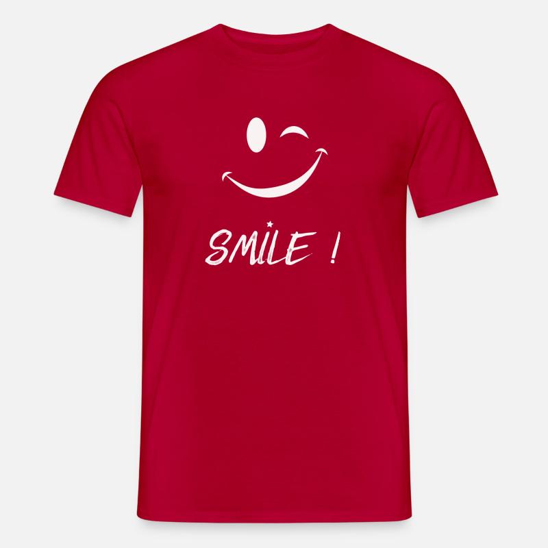 Smile - Männer T-Shirt - Rot