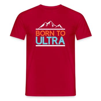 Born to Ultra Running - Men's T-Shirt - red - Front - AI Model Male 178 dark (178cm)