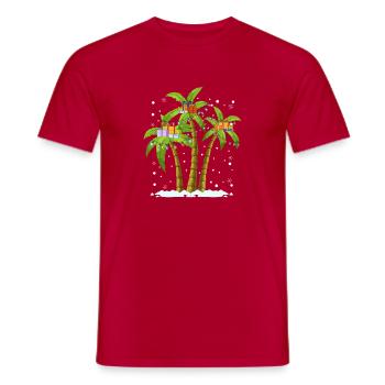 Decorated palms at Christmas? No problem! - Men's T-Shirt - red - Front - AI Model Male 178 dark (178cm)