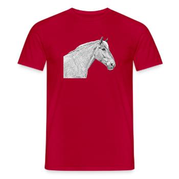 Pferdekopf Pferd Dressurpferd Pferderasse Reiten - Männer T-Shirt - Rot - Vorne - AI Model Male 178 dark (178cm)