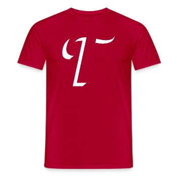 Letter T, Name, der Buchstabe T - Männer T-Shirt - Rot - Vorne - AI Model Male 178 dark (178cm)