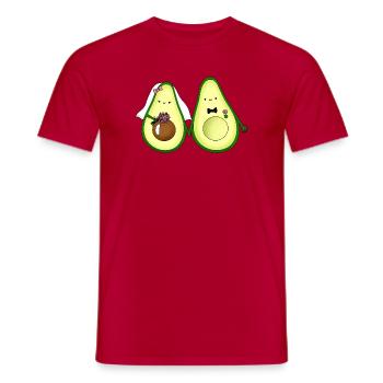 Avocado Brautpaar Hochzeit Geschenk für Veganer - Männer T-Shirt - Rot - Vorne - AI Model Male 178 dark (178cm)
