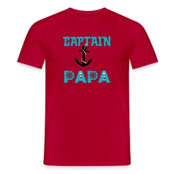 captain papa - T-shirt homme - rouge - Devant - AI Model Male 178 dark (178cm)