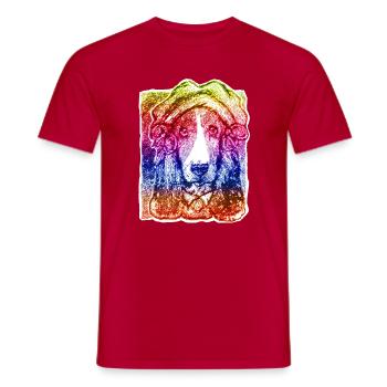 Dame de chien avec capot (arc-en-ciel) - T-shirt homme - rouge - Devant - AI Model Male 178 dark (178cm)