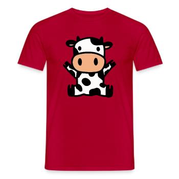 Cow cows - Men's T-Shirt - red - Front - AI Model Male 178 dark (178cm)