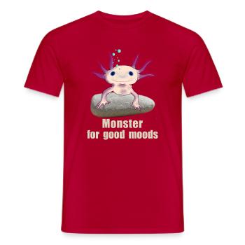 Axolotl Monster für gute Laune, Handzeichnung - Männer T-Shirt - Rot - Vorne - AI Model Male 178 dark (178cm)
