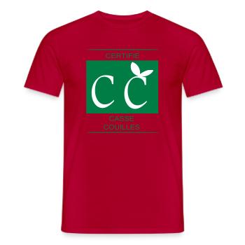 certifié casse couilles - T-shirt homme - rouge - Devant - AI Model Male 178 dark (178cm)
