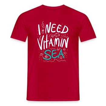 J’ai besoin de vitamines Sea Summer en disant - T-shirt homme - rouge - Devant - AI Model Male 178 dark (178cm)