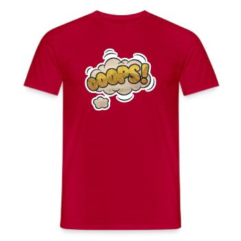 Comic Ooops Funny Pop Art Saying - Men's T-Shirt - red - Front - AI Model Male 178 dark (178cm)
