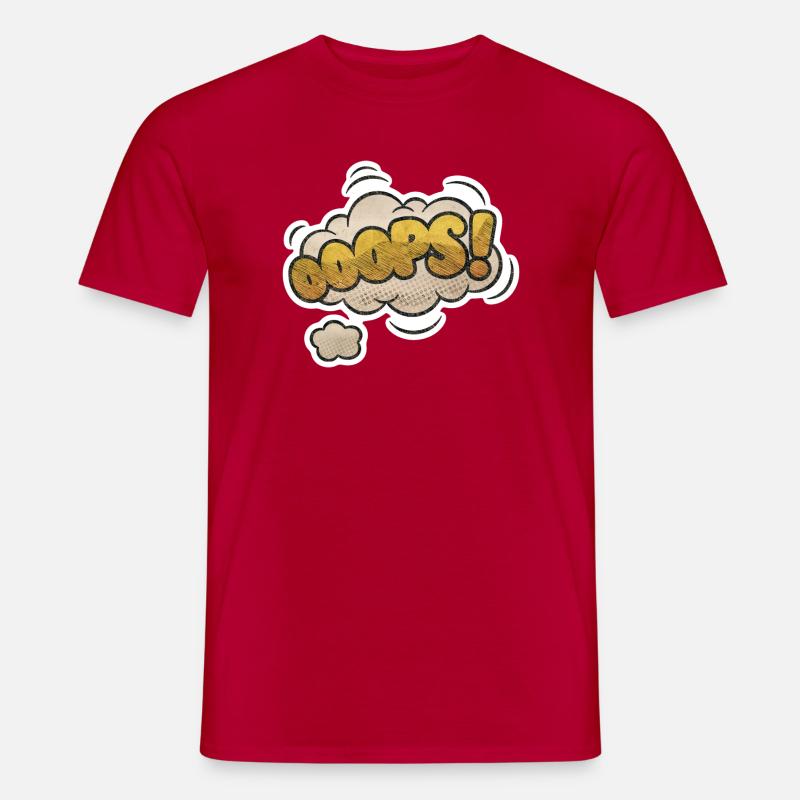 Comic Ooops Lustiger Pop Art Spruch - Männer T-Shirt - Rot
