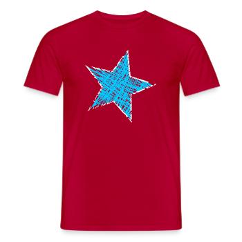 STAR. STARS. STAR. STARS. FEAST. ANNIVERSARY - Men's T-Shirt - red - Front - AI Model Male 178 dark (178cm)