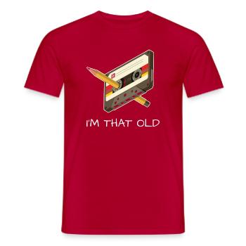 Cassette Old 80s 90s Gift Idea retro - Men's T-Shirt - red - Front - AI Model Male 178 dark (178cm)