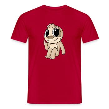 Faultier lustig Mittelfinger - Männer T-Shirt - Rot - Vorne - AI Model Male 178 dark (178cm)