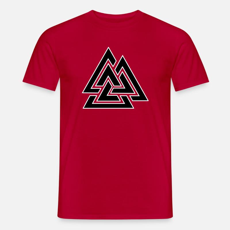 Dreiecksverschlungenes Muster - Männer T-Shirt - Rot