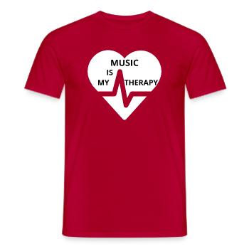 Music Therapy Heart Design - Men's T-Shirt - red - Front - AI Model Male 178 dark (178cm)