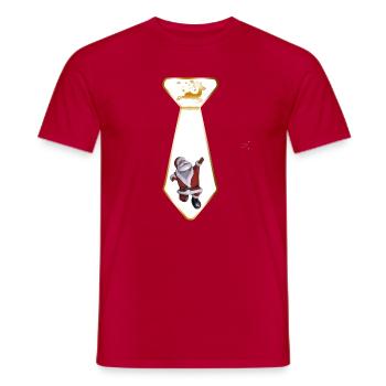 Emblème doré du Père Noël - T-shirt homme - rouge - Devant - AI Model Male 178 dark (178cm)