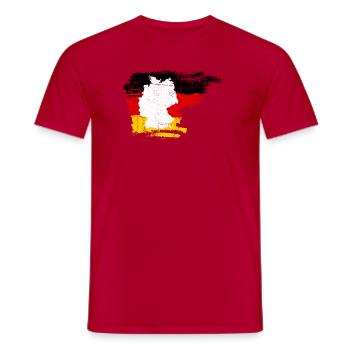 Deutschlandkarte in Flag Brush - Männer T-Shirt - Rot - Vorne - AI Model Male 178 dark (178cm)