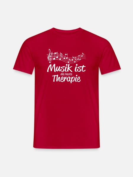 Musik ist Therapie - Männer T-Shirt - Rot