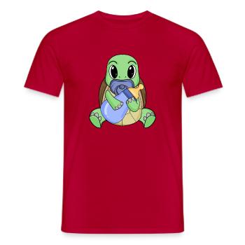 Bébé Tortue - T-shirt homme - rouge - Devant - AI Model Male 178 dark (178cm)