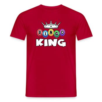 Bingo King Crown Game Winner card - Men's T-Shirt - red - Front - AI Model Male 178 dark (178cm)