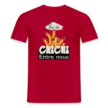 Pas de chichi entre nous - T-shirt homme - rouge - Devant - AI Model Male 178 dark (178cm)