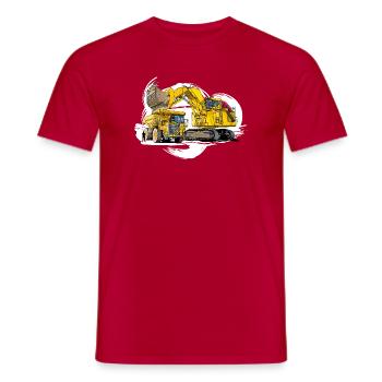 Mega machines on the construction site - Men's T-Shirt - red - Front - AI Model Male 178 dark (178cm)