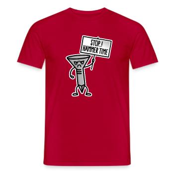 Tischler, Stop hammer time Schuhmacher Polsterer - Männer T-Shirt - Rot - Vorne - AI Model Male 178 dark (178cm)