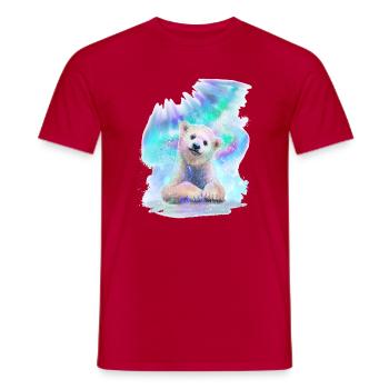 Polar bear - Men's T-Shirt - red - Front - AI Model Male 178 dark (178cm)