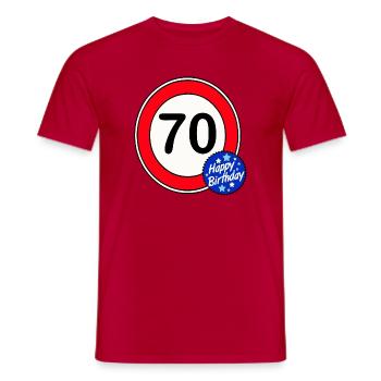 70. Geburtstag , 70 , Happy Birthday (25) - Männer T-Shirt - Rot - Vorne - AI Model Male 178 dark (178cm)