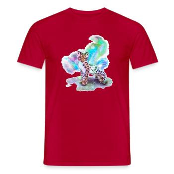 Schneeleopard - Männer T-Shirt - Rot - Vorne - AI Model Male 178 dark (178cm)