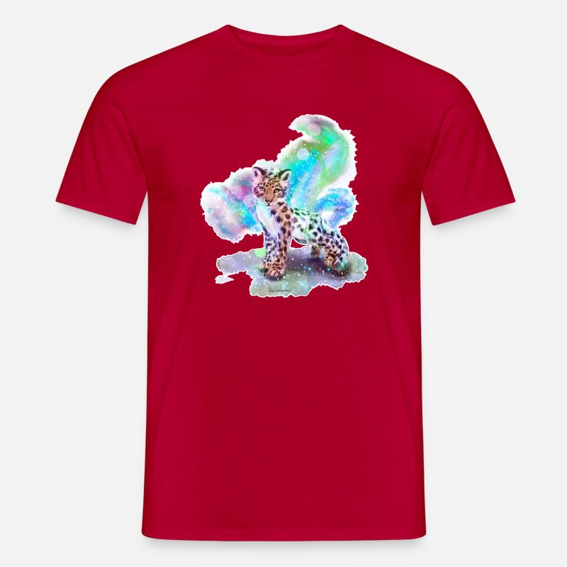 Schneeleopard - Männer T-Shirt - Rot