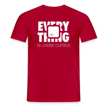 Under ctrl (dark) - Men's T-Shirt - red - Front - AI Model Male 178 dark (178cm)