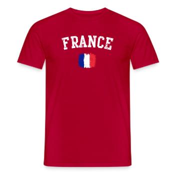 France Brushed Flag Emblem - Men's T-Shirt - red - Front - AI Model Male 178 dark (178cm)
