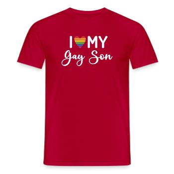 Ich liebe meinen schwulen Sohn - Männer T-Shirt - Rot - Vorne - AI Model Male 178 dark (178cm)