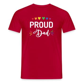 Stolzer Papa - Männer T-Shirt - Rot - Vorne - AI Model Male 178 dark (178cm)