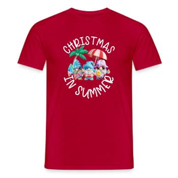 Wichtel Christmas In Summer Tropical - Men's T-Shirt - red - Front - AI Model Male 178 dark (178cm)