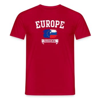 Emblème du drapeau européen de la Slovénie - T-shirt homme - rouge - Devant - AI Model Male 178 dark (178cm)