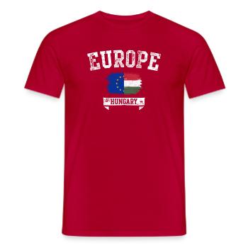 Europa-Ungarn-Graffiti-Flagge - Männer T-Shirt - Rot - Vorne - AI Model Male 178 dark (178cm)