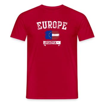 Europe Latvia Brush Flag - Men's T-Shirt - red - Front - AI Model Male 178 dark (178cm)