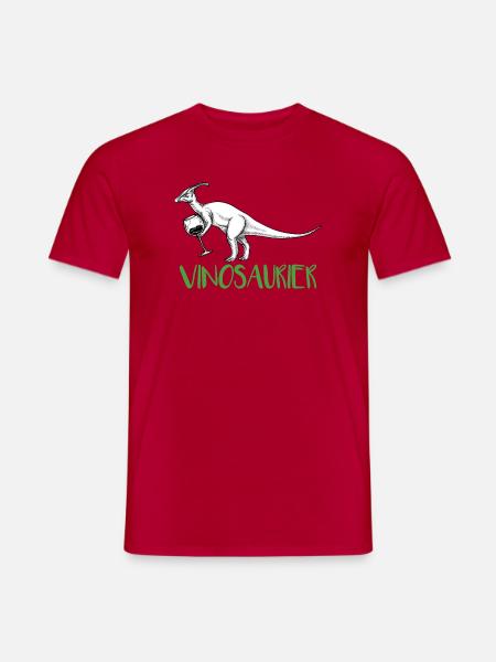 Vinosaurier – lustiges Weinmotiv - Männer T-Shirt - Rot