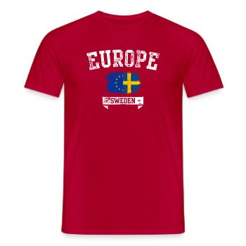 Schweden Europa Flagge - Männer T-Shirt - Rot - Vorne - AI Model Male 178 dark (178cm)