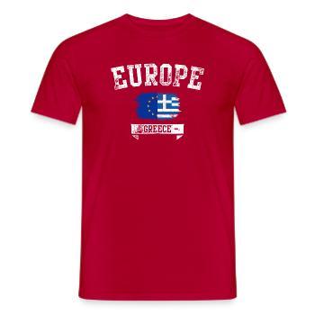 Fusion du drapeau Europe Grecque - T-shirt homme - rouge - Devant - AI Model Male 178 dark (178cm)