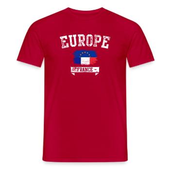 France Flag Brush Europe - Men's T-Shirt - red - Front - AI Model Male 178 dark (178cm)