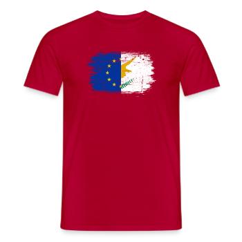 EU Unity Hand Flag Art - Men's T-Shirt - red - Front - AI Model Male 178 dark (178cm)