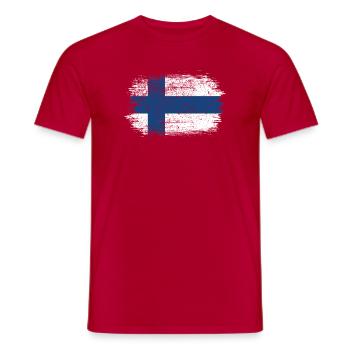 Finnish Nordic Cross Flag Print - Men's T-Shirt - red - Front - AI Model Male 178 dark (178cm)