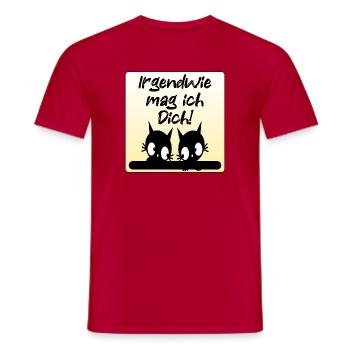 Liebesbekenntnis Katzen Paare - Männer T-Shirt - Rot - Vorne - AI Model Male 178 dark (178cm)