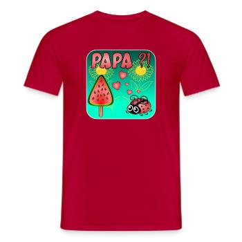Wassermelonen Eiscreme - PAPA MARIENKÄFER - Männer T-Shirt - Rot - Vorne - AI Model Male 178 dark (178cm)